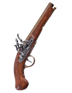 Fransk messingbelagt flintlåspistol, 1700-tallet