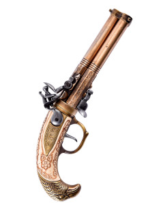 Augsburg flintlåspistol med 3 løb, S. XVIII