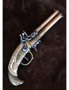 Augsburg flintlåspistol med 3 løb, S. XVIII 2