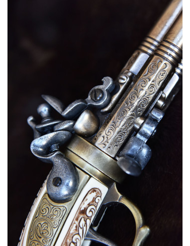 Pistola de chispa Ausburg de 3 cañones, S. XVIII