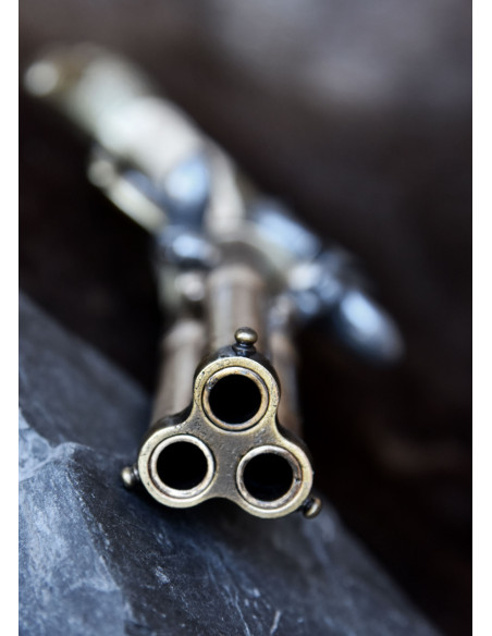 Augsburg flintlåspistol med 3 løb, S....