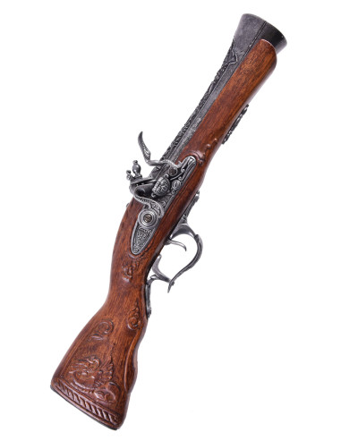 Pistola de chispa tipo Trabuco Dragón, S. XVIII