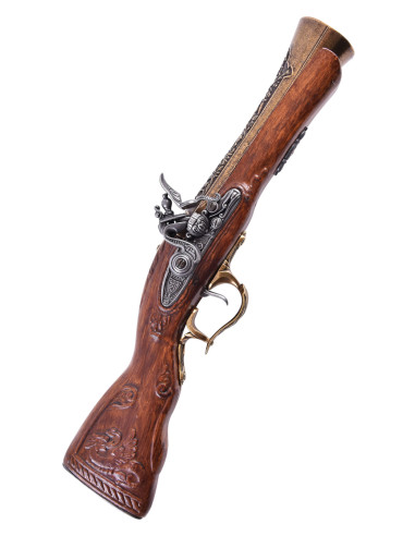 Pistola de chispa tipo Trabuco Dragón, S. XVIII