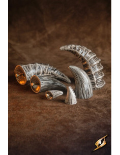 Set van 6 monteerbare demonenhoorns, Dark Bone finish