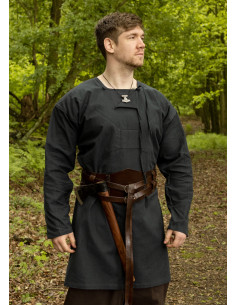 Túnica vikinga manga larga modelo Viborg, negro 2