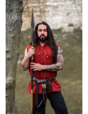 Camisa medieval roja sin mangas, modelo Louis