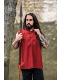 Camisa medieval roja sin mangas, modelo Louis