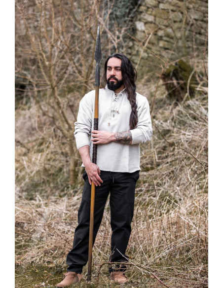 Camisa medieval gruesa cordones, gris
