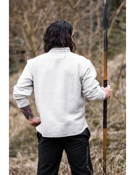 Camisa medieval gruesa cordones, gris