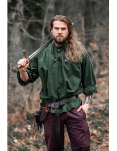 Camisa medieval con lazos modelo Georg, color verde