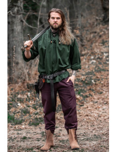 Camisa medieval con lazos modelo Georg, color verde 2