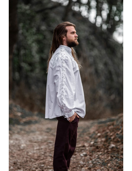 Camisa medieval Adrián con cordones,...