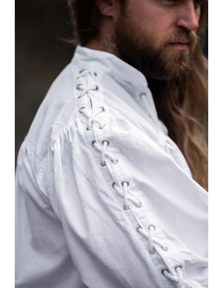 Camisa medieval Adrián con cordones,...