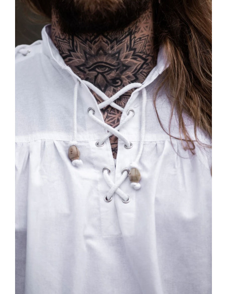 Camisa medieval Adrián con cordones,...