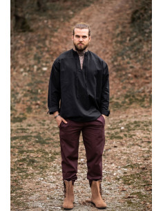 Mittelalterliches Hemd Modell Batrholomeus, schwarze Farbe