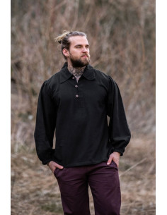 Mittelalterhemd Modell Ferdinand, schwarze Farbe 2