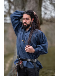 Camisa medieval modelo Leopold, color azul