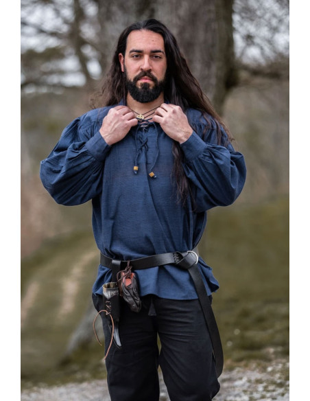 Mittelalterhemd Modell Leopold, blaue...
