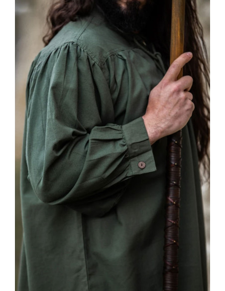 Camisa medieval Friedrich verde con...