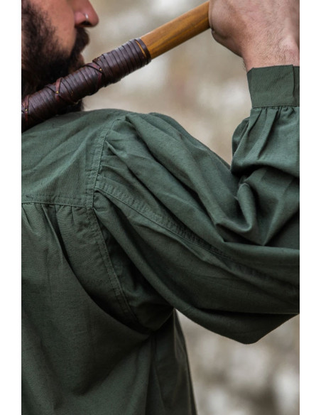 Camisa medieval Friedrich verde con...