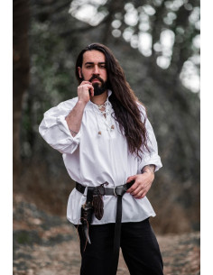 Camisa medieval Friedrich blanca con lazos