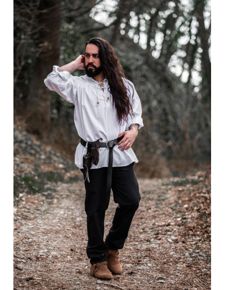 Camisa medieval Friedrich blanca con...