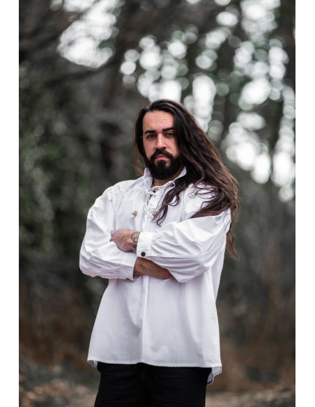 Camisa medieval Friedrich blanca con...
