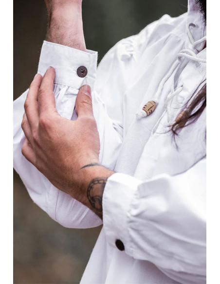 Camisa medieval Friedrich blanca con...