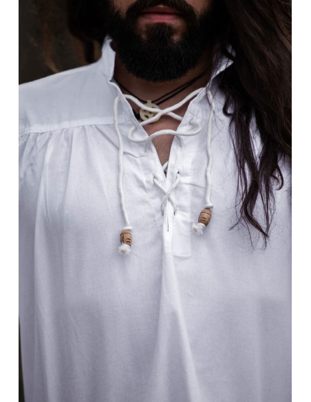 Camisa medieval Friedrich blanca con...