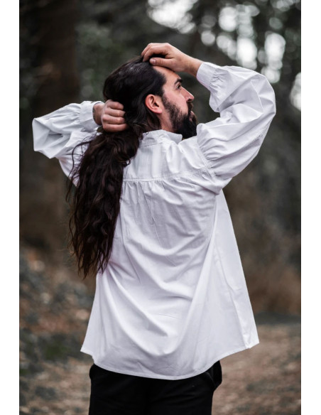 Camisa medieval Friedrich blanca con...