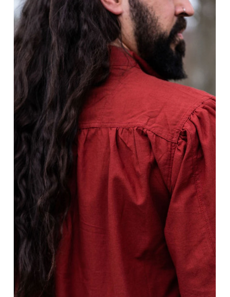 Rotes Friedrich-Mittelalterhemd mit...