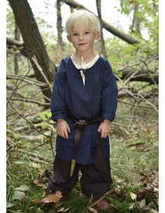 Mittelalterliche Tunika für Kinder, Modell Arn, blau