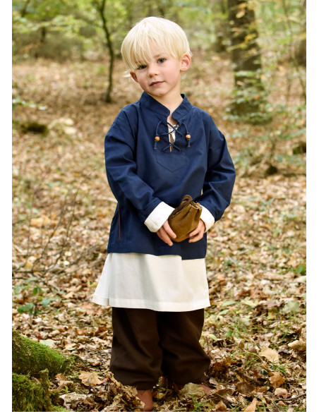 Camisa medieval azul para niño, Colin