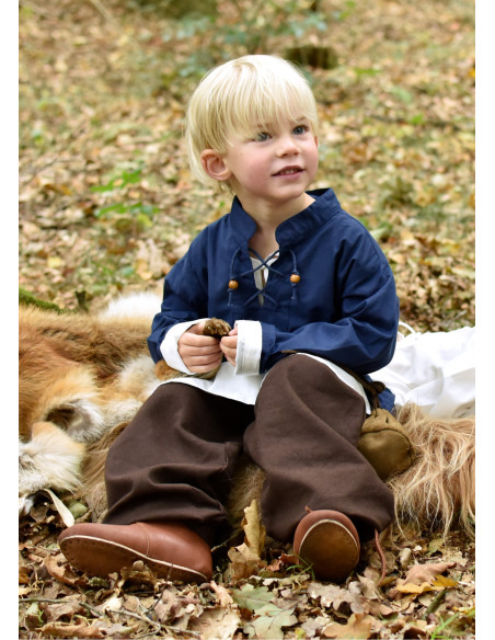 Camisa medieval azul para niño, Colin