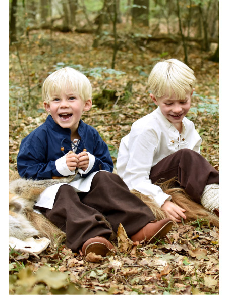 Camisa medieval azul para niño, Colin