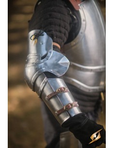 Larp Staal & Messing Middeleeuwse Krijger Paar Van Arm Guard Hand Bracers Kostuum Accessoires Hoeden & petten Helmen Militaire helmen 