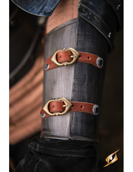 Armschützer aus schwarzem Stahl der...