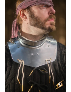 Gorget in gepolijst staal Captain-serie, Epic Armory