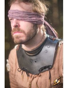 Gorget in zwart stalen Captain-serie, Epic Armory