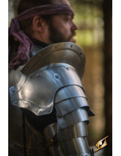 Epauletten in staalgrijze serie Epic Captain, Epic Armory 2