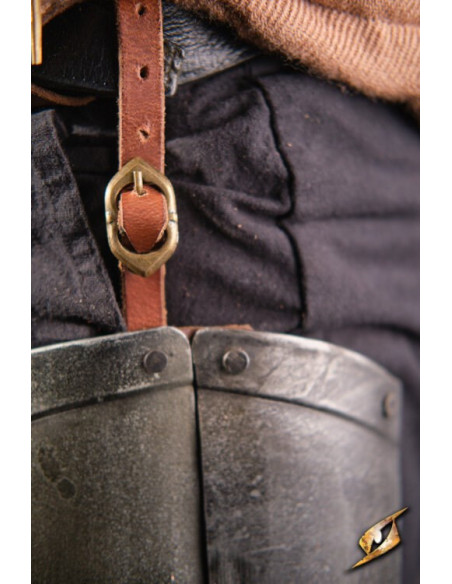 Beinschützer aus schwarzem Stahl der...