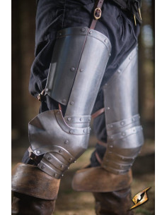 Beinschützer aus poliertem Stahl der Captain-Serie, Epic Armory