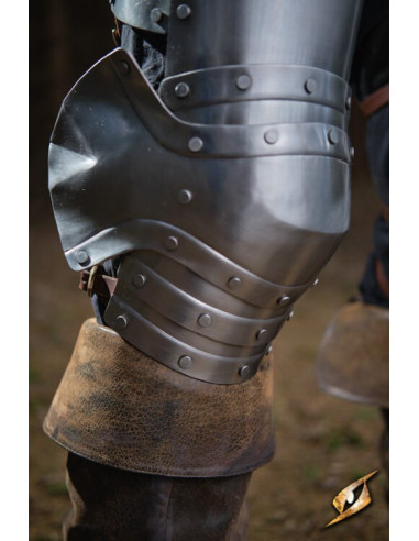 Beinschützer aus poliertem Stahl der Captain-Serie, Epic Armory