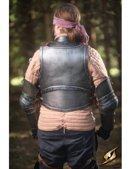 Kaptajn serie mørk stål brystplade,...