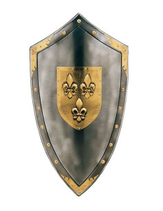 Skjold med fleur de lys i midten