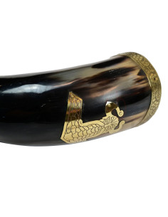 Cuerno vikingo Thor con correa de cuero 2