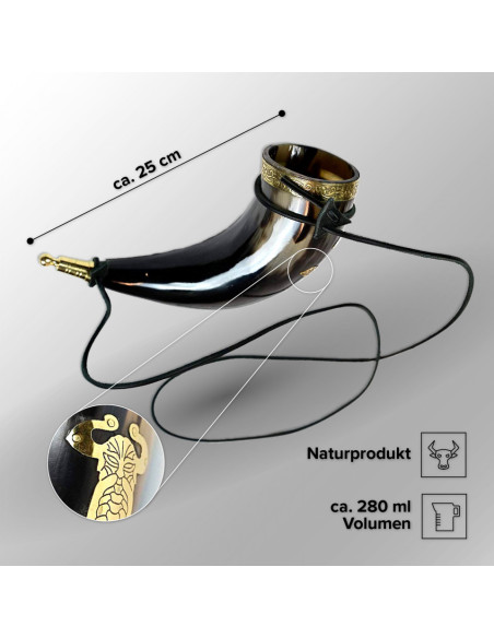 Thor Wikingerhorn mit Lederband
