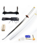 Kyojuro Rengoku's Demon Slayer Håndsmedet Katana hvidt sæt