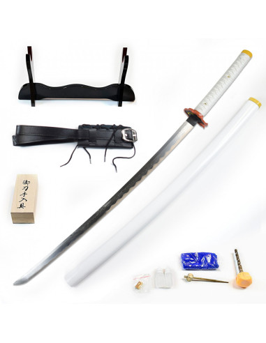 Kyojuro Rengoku's Demon Slayer Håndsmedet Katana hvidt sæt