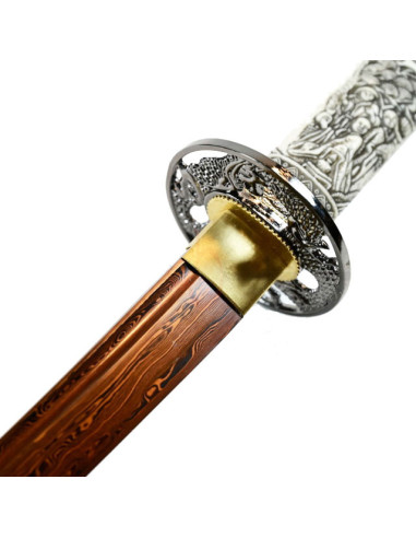 Set katana forjada a mano de Duncan Macleod los Inmortales, Damaskus Edition